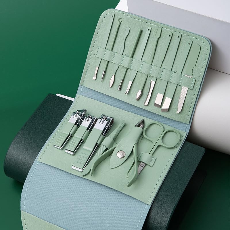 Mens Grooming Kit Case - Kotak Kulit Portabel Mewah 16 in