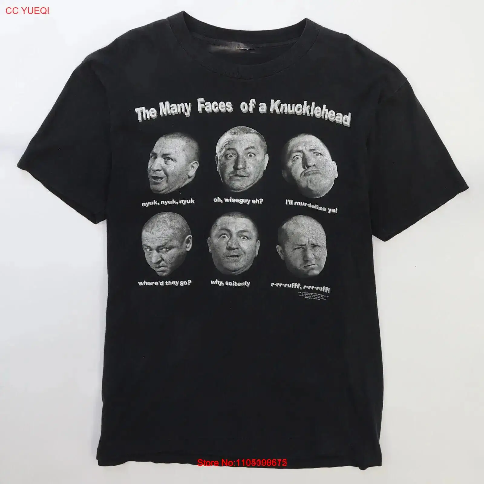 Face Wash Mens - Kaos Vintage Three Stooges Many Faces