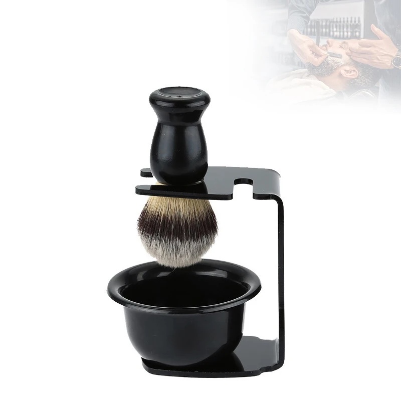 Men'S Grooming Facial - Sikat Cukur dan Mangkuk dengan Penyangga