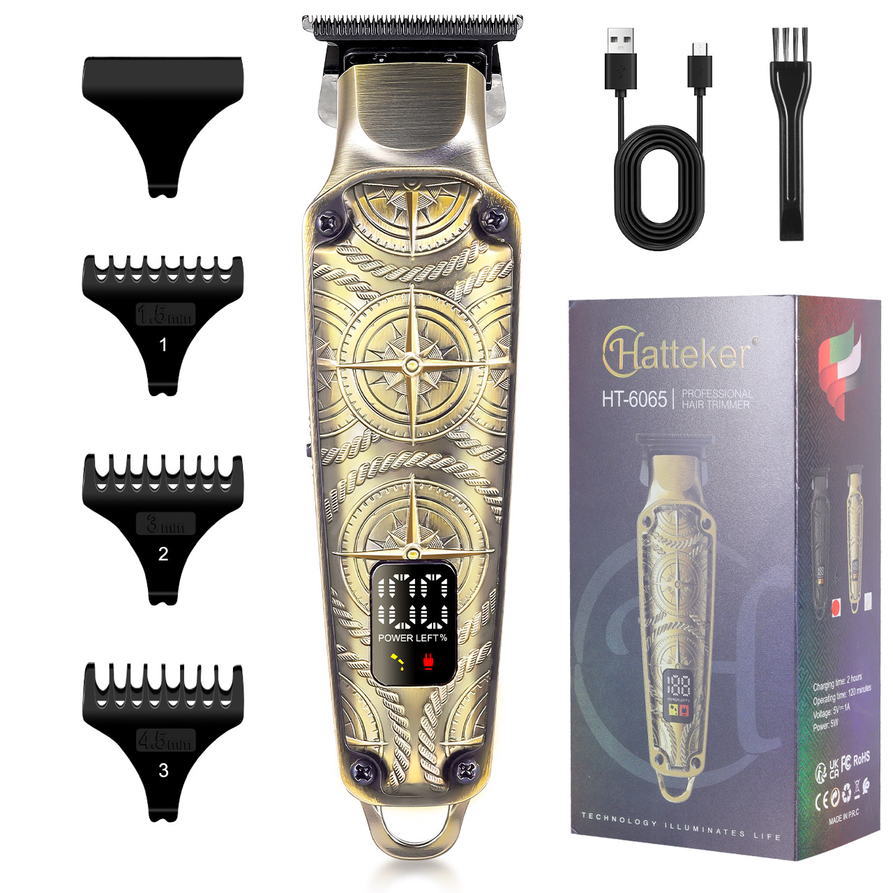 Men'S Grooming Hair And Body Wash - Hatteker Retro Hair Trimmer untuk Pria