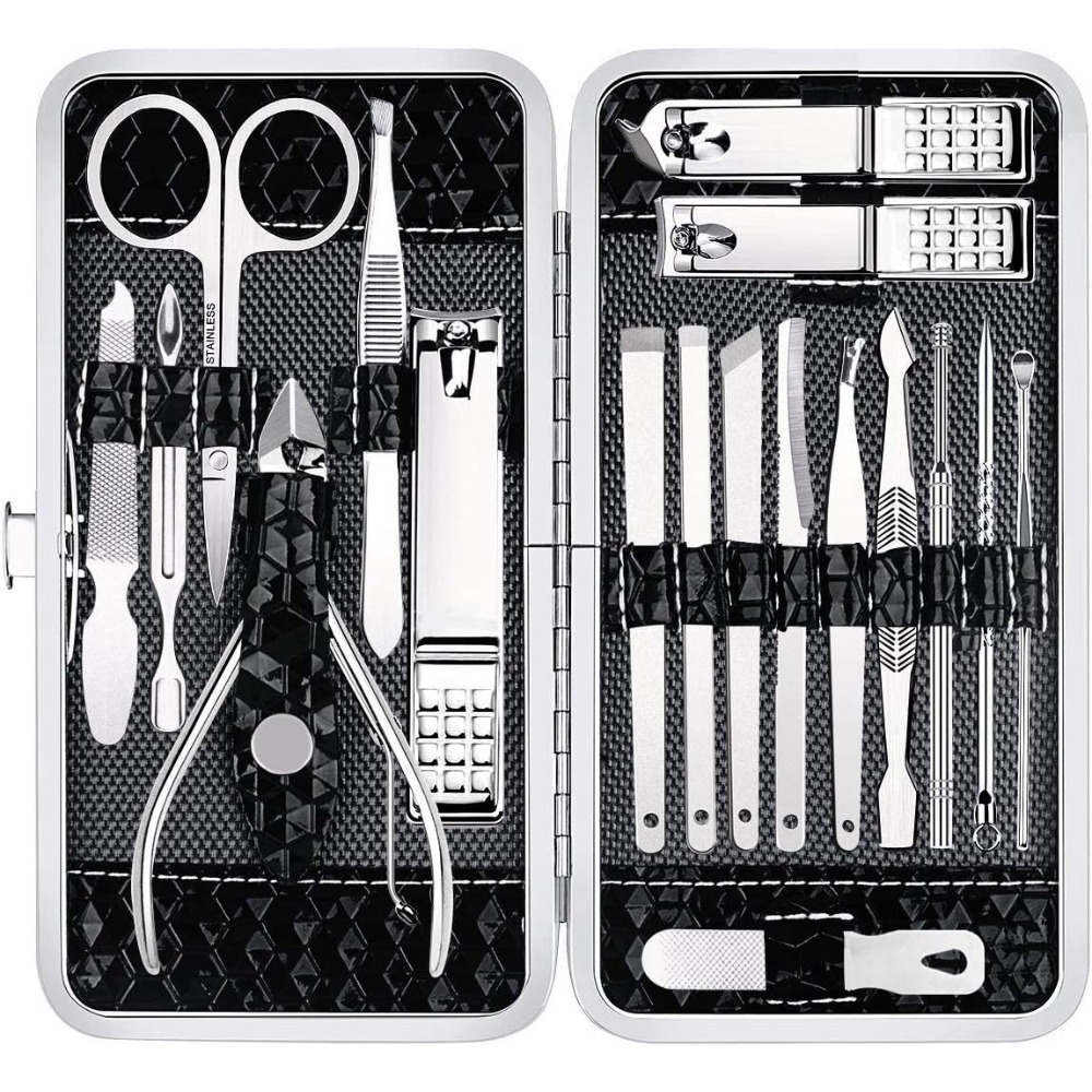 Mens Grooming Kit Case - Kit Manikur Pedikur Profesional 18 Buah