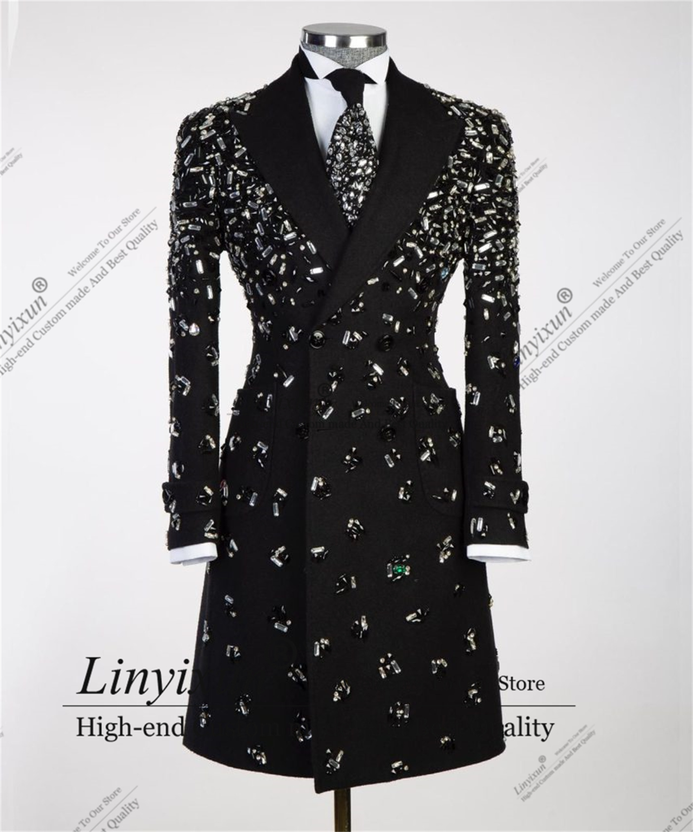X Men Grooming - Elegan kristal pakaian pria Glitter manik-manik
