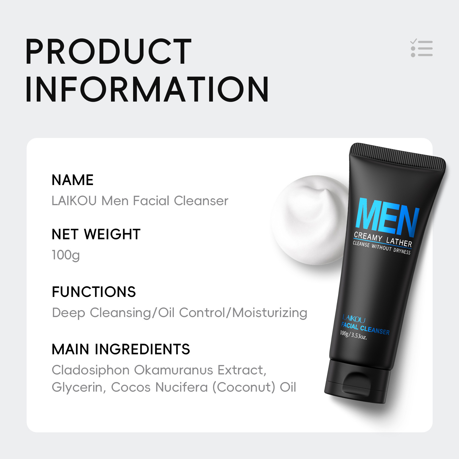 LAIKOU Pembersih Wajah Pria 10 - Men'S Grooming Facial ulasan dan harga