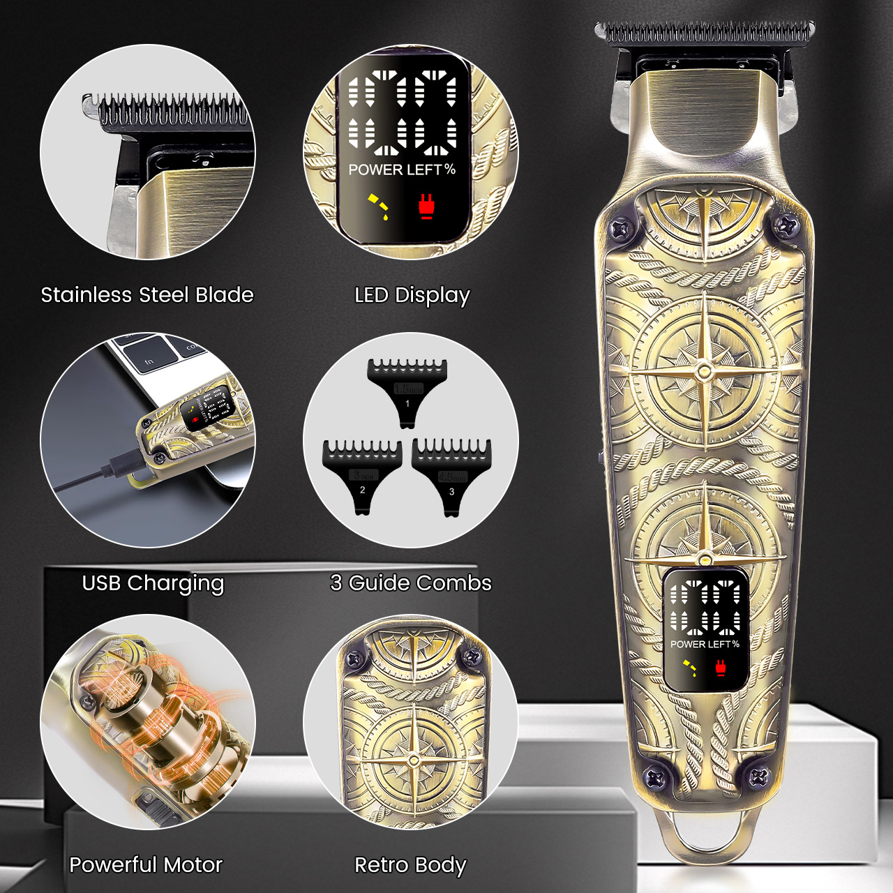 Hatteker Retro Hair Trimmer un - Men'S Grooming Hair And Body Wash ulasan dan harga