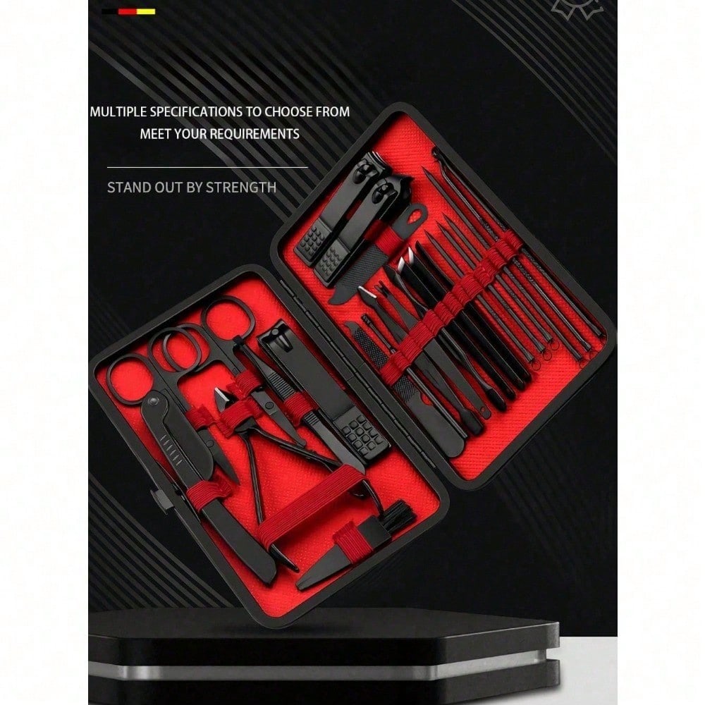 8/24pcs Set Manikur & Pedikur  - Mens Grooming Kit Case ulasan dan harga